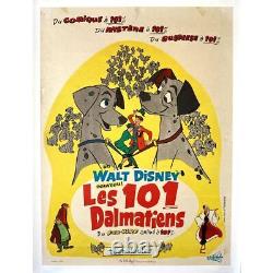 101 DALMATIANS Linen Movie Poster 1st Rel. 23x32 in. 1961 Walt Disney, Rod