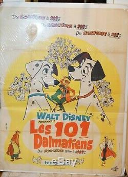 101 DALMATIANS Walt Disney 4x6 French Vintage Grande Original Poster 1961
