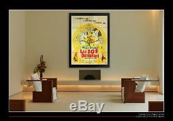101 DALMATIANS Walt Disney 4x6 ft On Linen Vintage Grande Original Poster 1961