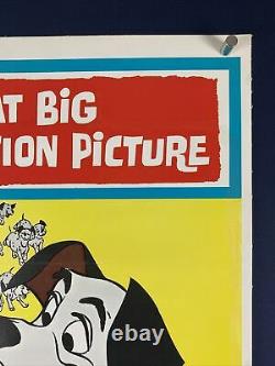 101 DALMATIANS on LINEN Orig Movie Poster One Sheet 1961 WALT DISNEY Cartoon