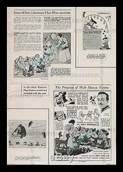 1938 Snow White and the Seven Dwarfs WALT DISNEY Campaign Book With Herald