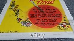 1948 Walt Disney Melody Time 1 sheet movie poster linen backed animation