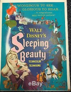 1959 Disney Sleeping Beauty Movie Window Card Poster 14x22