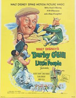 1959 Litho Walt Disney Darby O'Gill and the Little People Window Card 14 x 22