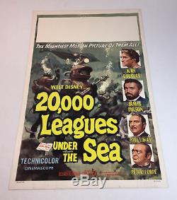 1963 Walt Disney 20,000 LEAGUES UNDER THE SEA card stock movie poster14x22