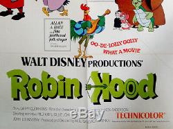 1973 Original OFFICIAL Animated FILM POSTER Movie ROBIN HOOD Disney COMICS