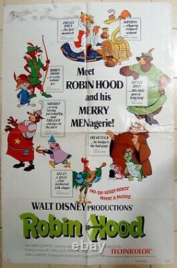 1973 Original OFFICIAL Animated RARE FILM POSTER Movie ROBIN HOOD Disney COMICS