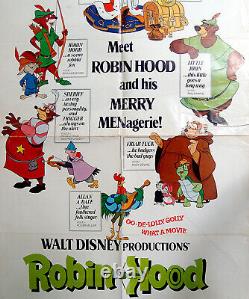 1973 Original OFFICIAL Animated RARE FILM POSTER Movie ROBIN HOOD Disney COMICS