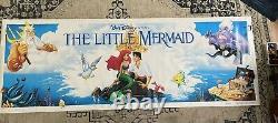 1989 Walt Disney Little Mermaid Movie Theater Vinyl Banner 8'x35 Excellent Cond