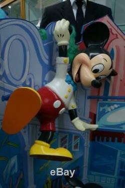 1990's Walt Disney Mickey Mouse & Minnie Large City Store Display Back Drop