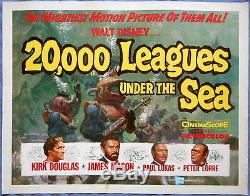 20,000 LEAGUES UNDER THE SEA MOVIE POSTER Walt Disney Kirk Douglas James Mason