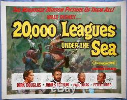 20,000 LEAGUES UNDER THE SEA MOVIE POSTER Walt Disney Kirk Douglas James Mason
