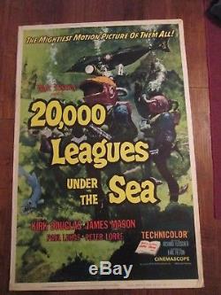 20.000 Leagues Under The Sea Original 40 x 60 Movie Poster Walt Disney