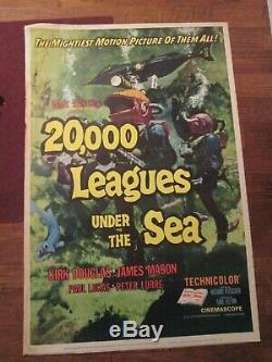 20,000 Leagues Under The Sea Original 40 x 60 Movie Poster Walt Disney