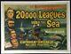 20,000 Leagues Under The Sea Original Quad Movie Poster Linen Backed Disney 1954