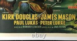 20,000 Leagues Under the Sea Original Quad Movie Poster LINEN BACKED Disney 1954