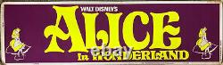 ALICE IN WONDERLAND Original 24 x 82 Silk Screen Banner R1974 DISNEY RARE