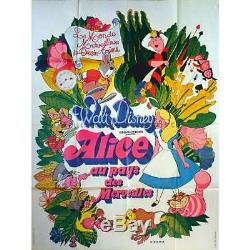 ALICE IN WONDERLAND Original Movie Poster 47x63 in. R1970 Walt Disney, Ed