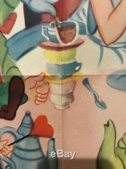 Alice in Wonderland Original One Sheet Poster 1951 Walt Disney Plus