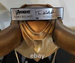 Autographed King Arts Loki Helmet 11 Scale Tom Hiddleston Marvel The Avengers