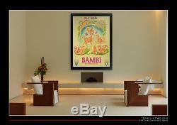 BAMBI A Walt Disney 4x6 ft On Linen Vintage French Grande Original Poster 1947