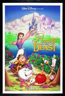 BEAUTY AND THE BEAST CineMasterpieces ORIGINAL DS DISNEY MOVIE POSTER 1991