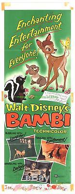 Bambi Movie Poster R1957 Lbfine Insert Disney Animation