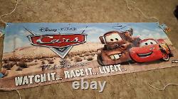 CARS the Original Movie / Game Vinyl Sign Banner Disney Pixar Ford Chevy Rare