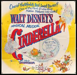 CINDERELLA 6sh Walt Disney's classic musical cartoon movie poster snow white