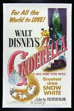 CINDERELLA CineMasterpieces 1950 DISNEY PRINCESS ORIGINAL VINTAGE MOVIE POSTER