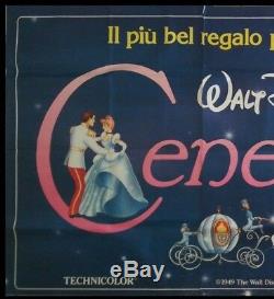 CINDERELLA Original Movie Poster 55x117 Billboard Italian WALT DISNEY VERY RARE