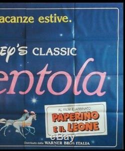 CINDERELLA Original Movie Poster 55x117 Billboard Italian WALT DISNEY VERY RARE