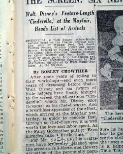CINDERELLA Walt Disney MOVIE Opening Day Review & Advertisement 1950 Newspaper