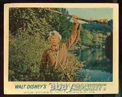 COMPLETE SET Disney DAVY CROCKETT English Lobby Cards KING OF THE WILD FRONTIER