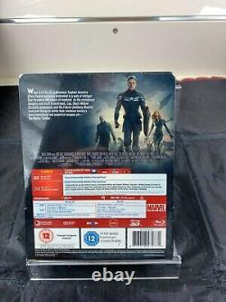 Captain America Winter Soldier Bluray 3d+2d Zavvi Steelbook Lenticular, New
