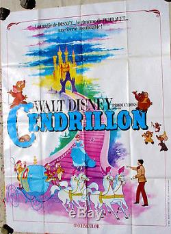 Cinderella 1950 Walt Disney Productions R70 Original French Movie Poster 47x63