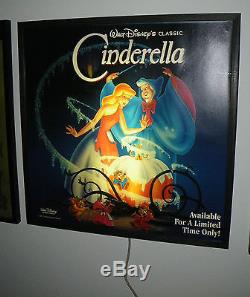 Cinderella Light Box Poster 3' X 3' SUPER RARE Disney 1988 vintage