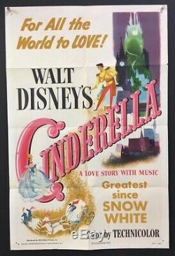 Cinderella Original Movie Poster 1950 Walt Disney Pictures Hollywood Posters