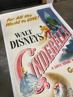 Cinderella Original Three Sheet Movie Poster Disney 1950 Hollywood Posters