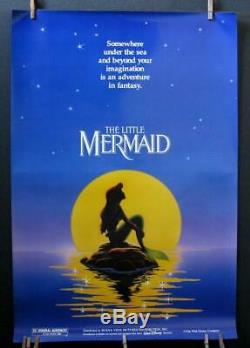 DISNEY Little Mermaid 1989 ORIGINAL Advance Movie Poster Double sided MINT