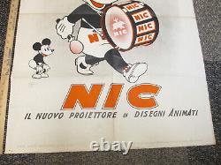 DISNEY MICKEY MOUSE 1933 Italy NIC projector cartoon movie poster store display