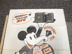 DISNEY MICKEY MOUSE 1933 Italy NIC projector cartoon movie poster store display