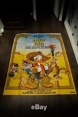 DONALD DUCK GOES WEST Walt Disney 4x6 ft Vintage French Grande Movie Poster 1965