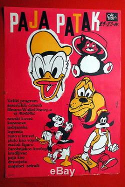 DONALD DUCK WALT DISNEY MICKEY MOUSE 1950s UNIQUE RARE EXYU MOVIE POSTER