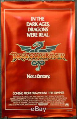 DRAGONSLAYER 1981 ORIG 26X41 RED STYLE FOIL MOVIE POSTER DISNEY PETER MacNICOLE