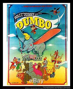 DUMBO B Walt Disney 4x6 ft Vintage French Grande Original Movie ReRelease 1970