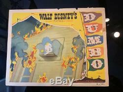 DUMBO Disney Original 1941 Lobby Card -Best Card/ Fire Scene