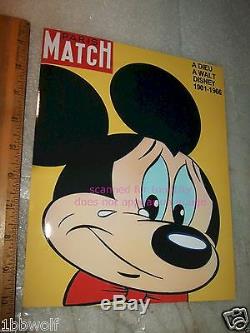 Death of Walt Disney Crying Mickey Mouse Paris Match NEW 8x10 inches Speechless