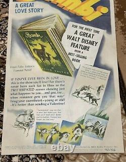 Disney 14x36 Insert 1942 Bambi Professionally Restored And Paperbacked