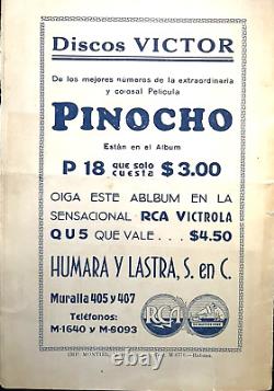 Disney Cuban Edition Insanely Rare Orig 1940 Pinocchio Xmas Engagement Program